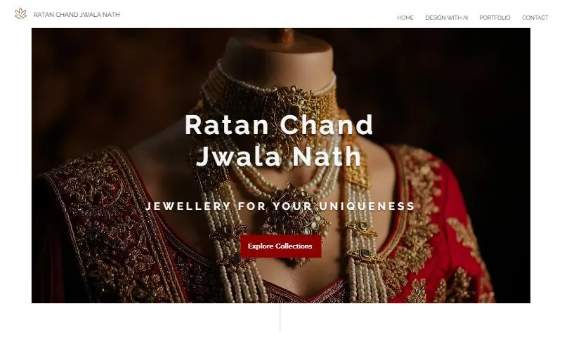 RCJN Jewellers website, built by Seospidy